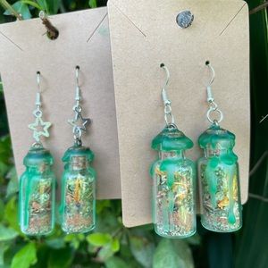 Money Spell Jar Earrings